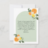彼女の大切なブライダルシャワーを彩るシトラスレモン サンキューカード (裏面)