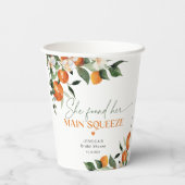 彼女の大切な人と一緒にオレンジ色のウェディングシャワーを発見 紙コップ (裏面)