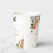 彼女の大切な人と一緒にオレンジ色のウェディングシャワーを発見 紙コップ (右)