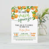 彼女の大切な人を見つけた オレンジ色の結婚前お祝い 招待状 (スタンド正面)