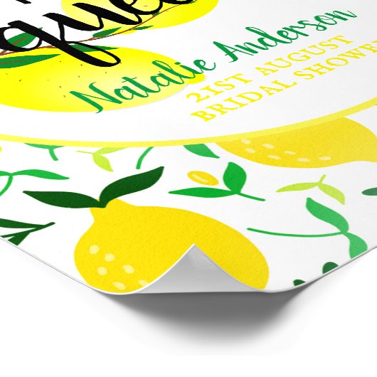 彼女の大切な人を見つけた!レモンの花束 ブライダルシャワー ポスター (角)