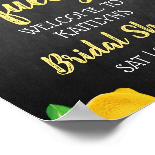 彼女の大切な人を見つけた! レモン ブライダルシャワーのお知らせ ポスター (角)