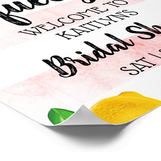 彼女の大切な人を見つけた! レモン ブライダルシャワーのお知らせ ポスター (角)