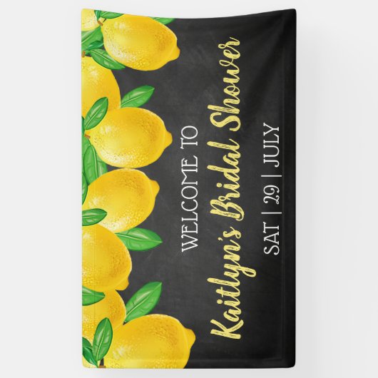 彼女の大切な人を見つけた！ レモン ブライダルシャワーのお祝い 横断幕 (縦)