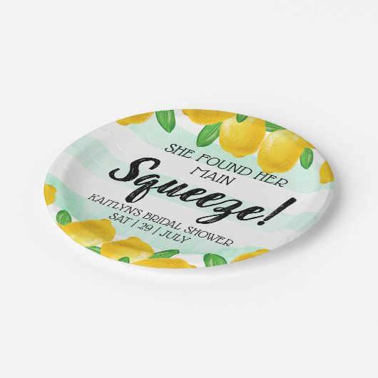 彼女の大切な人を見つけた! レモン ブライダルシャワーパーティー ペーパープレート (アングル)