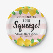 彼女の大切な人を見つけた！ レモン ブライダルシャワーパーティー ペーパープレート (正面)