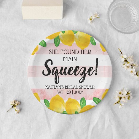 彼女の大切な人を見つけた！ レモン ブライダルシャワーパーティー ペーパープレート