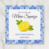彼女の大切な人を見つけた！レモン ブライダルシャワー フェイバータグ (裏面)