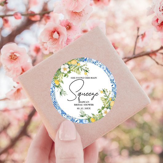 彼女の大切な人を見つけた レモン ブライダルシャワー ラウンドシール