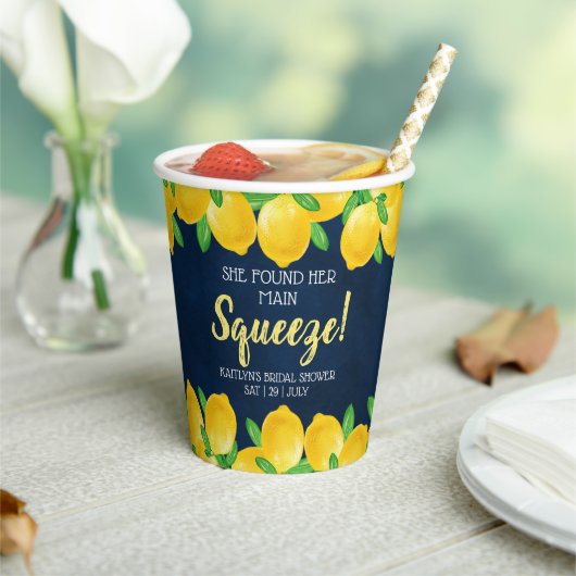 彼女の大切な人を見つけた レモン ブライダルシャワー 紙コップ (インサイチュ)