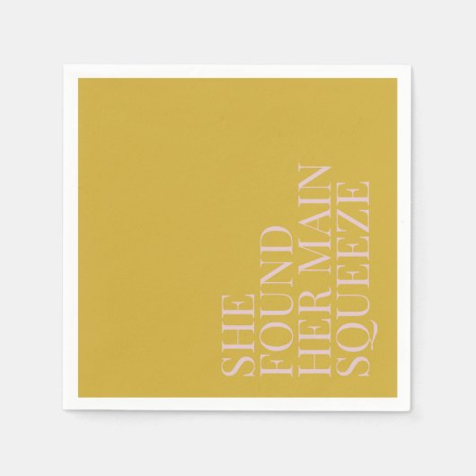 彼女の大切な人を見つけた 現代の結婚前お祝いパーティー スタンダードカクテルナプキン (正面)