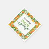 彼女の大切な人 オレンジ色の結婚前お祝い スタンダードカクテルナプキン (角)