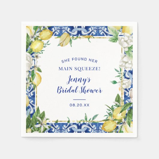 彼女の大切な人　レモン　ブライダルシャワー スタンダードカクテルナプキン (正面)
