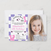 彼女の女の子のためのカスタム写真 チェス 誕生日パーティー 招待状 (正面)