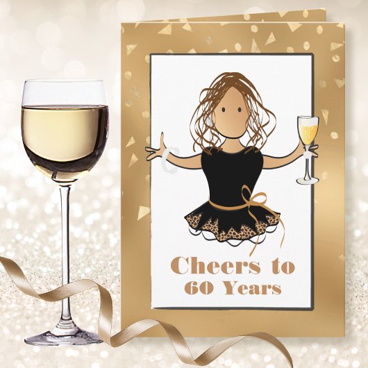 彼女の女の子のスパークル60歳の誕生日おめでとう カード