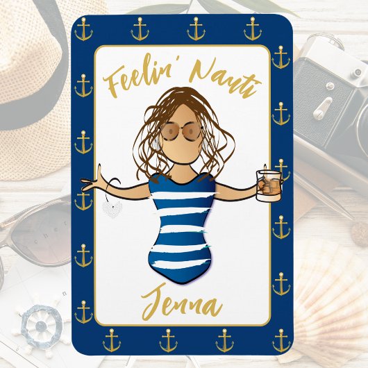 彼女の女の子の旅行クルーズおもしろいドアのために マグネット