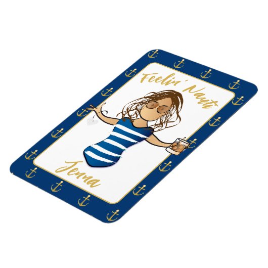 彼女の女の子の旅行クルーズおもしろいドアのために マグネット (左側)