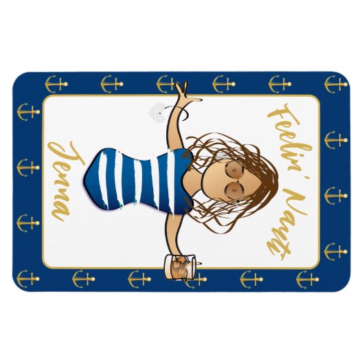 彼女の女の子の旅行クルーズおもしろいドアのために マグネット (横)