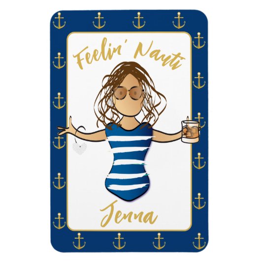 彼女の女の子の旅行クルーズおもしろいドアのために マグネット (縦)