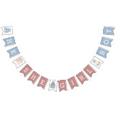 彼女の女の子の男の子ジェンダーは埃っぽいピンクの青を明かす バンティングフラッグ (全)