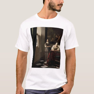 彼女の女中、c.1670が付いている手紙を書いている女性 tシャツ