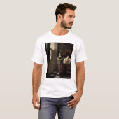 彼女の女中、c.1670が付いている手紙を書いている女性 tシャツ (正面フル)