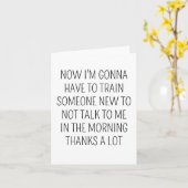 彼女の女性のためのユーモアのある除おもしろい離れ職 カード (黄色い花)