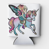 彼女の妖精と一緒に美しいユニコーン1 缶クーラー (正面)