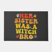 彼女の妹は魔女の兄弟ハロウィンおもしろい不気味だった ドアマット (正面)