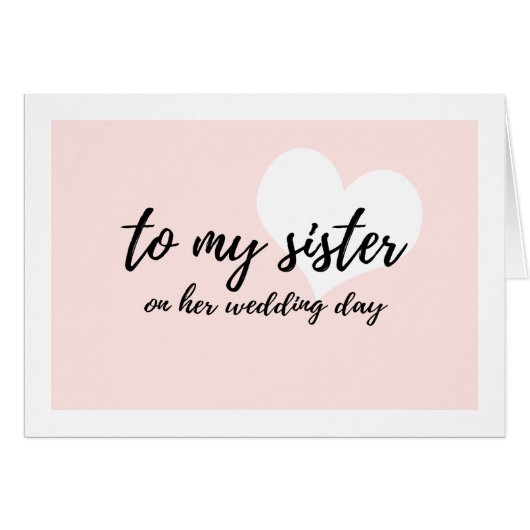 "彼女の婚礼の日の私の姉妹"へのかわいいハートのピンク (正面横)