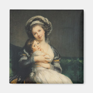 彼女の子供が付いているターバンの自画像、1786年 マグネット