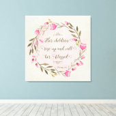 彼女の子供たちが立ち上がって彼女に電話賛美する キャンバスプリント (インサイチュ (ウッドフロア))