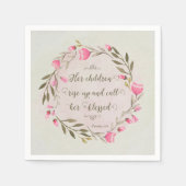 彼女の子供たちが立ち上がって彼女に電話賛美する スタンダードカクテルナプキン (正面)