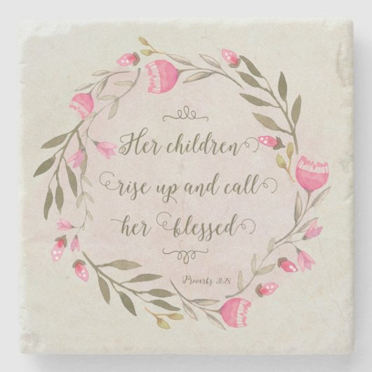 彼女の子供たちが立ち上がって彼女に電話賛美する ストーンコースター (正面)