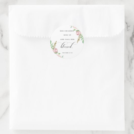 彼女の子供たちが立ち上がって彼女に電話賛美する ラウンドシール (バッグ)