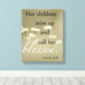 彼女の子供たちは立ち上がって彼女のキャンバス賛美を呼び出す キャンバスプリント (インサイチュ (ウッドフロア))