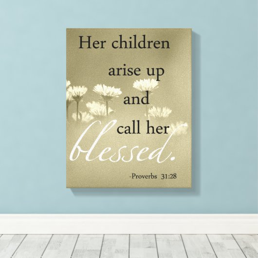 彼女の子供たちは立ち上がって彼女のキャンバス賛美を呼び出す キャンバスプリント (インサイチュ (ウッドフロア))