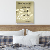 彼女の子供たちは立ち上がって彼女のキャンバス賛美を呼び出す キャンバスプリント (インサイチュ (寝室))