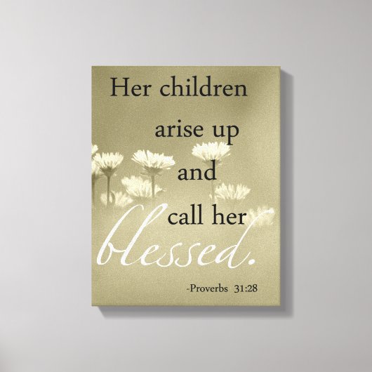 彼女の子供たちは立ち上がって彼女のキャンバス賛美を呼び出す キャンバスプリント (正面)