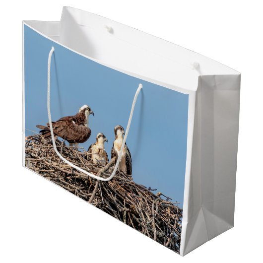 彼女の子供を持つミサゴのお母さん ラージペーパーバッグ (正面アングル)