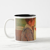 彼女の孫へのCassatt Reading、1888年夫人 ツートーンマグカップ (左)