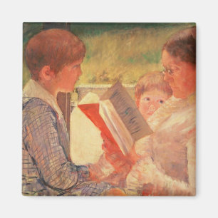 彼女の孫へのCassatt Reading、1888年夫人 マグネット