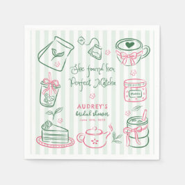 彼女の完璧なマッチァグリーンの結婚前お祝いパーティーが見つかった スタンダードカクテルナプキン