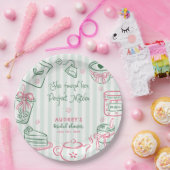 彼女の完璧なマッチァグリーンの結婚前お祝いパーティーが見つかった ペーパープレート (パーティー)