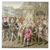 彼女の宮廷人を持つ行列のエリザベス女王一世 タイル (正面)