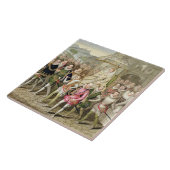 彼女の宮廷人を持つ行列のエリザベス女王一世 タイル (側面)