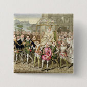 彼女の宮廷人を持つ行列のエリザベス女王一世 缶バッジ (正面)