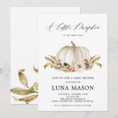 彼女の小さなパンプキンがやってくる！ベイビーシャワーの招待状 招待状 (正面/裏面)