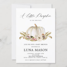 彼女の小さなパンプキンがやってくる！ベイビーシャワーの招待状