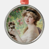 彼女の小さな子猫 メタルオーナメント (正面)